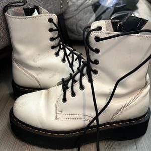 White Dr. Martens Platform Jadon Boot